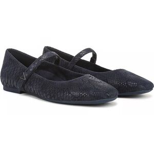 Vionic Alameda Navy Blazer Snake Embosses Mary Jane Flats Sz 8.5 Extra Inserts